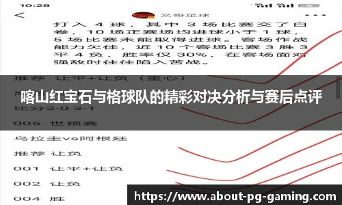 喀山红宝石与格球队的精彩对决分析与赛后点评